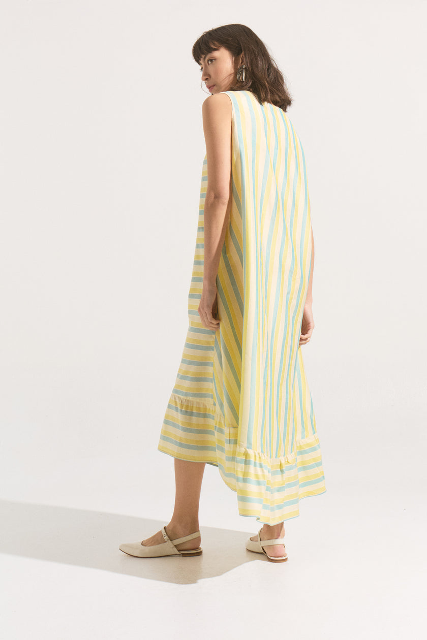 Vestido Algodón y Seda Sueño Mediterraneo