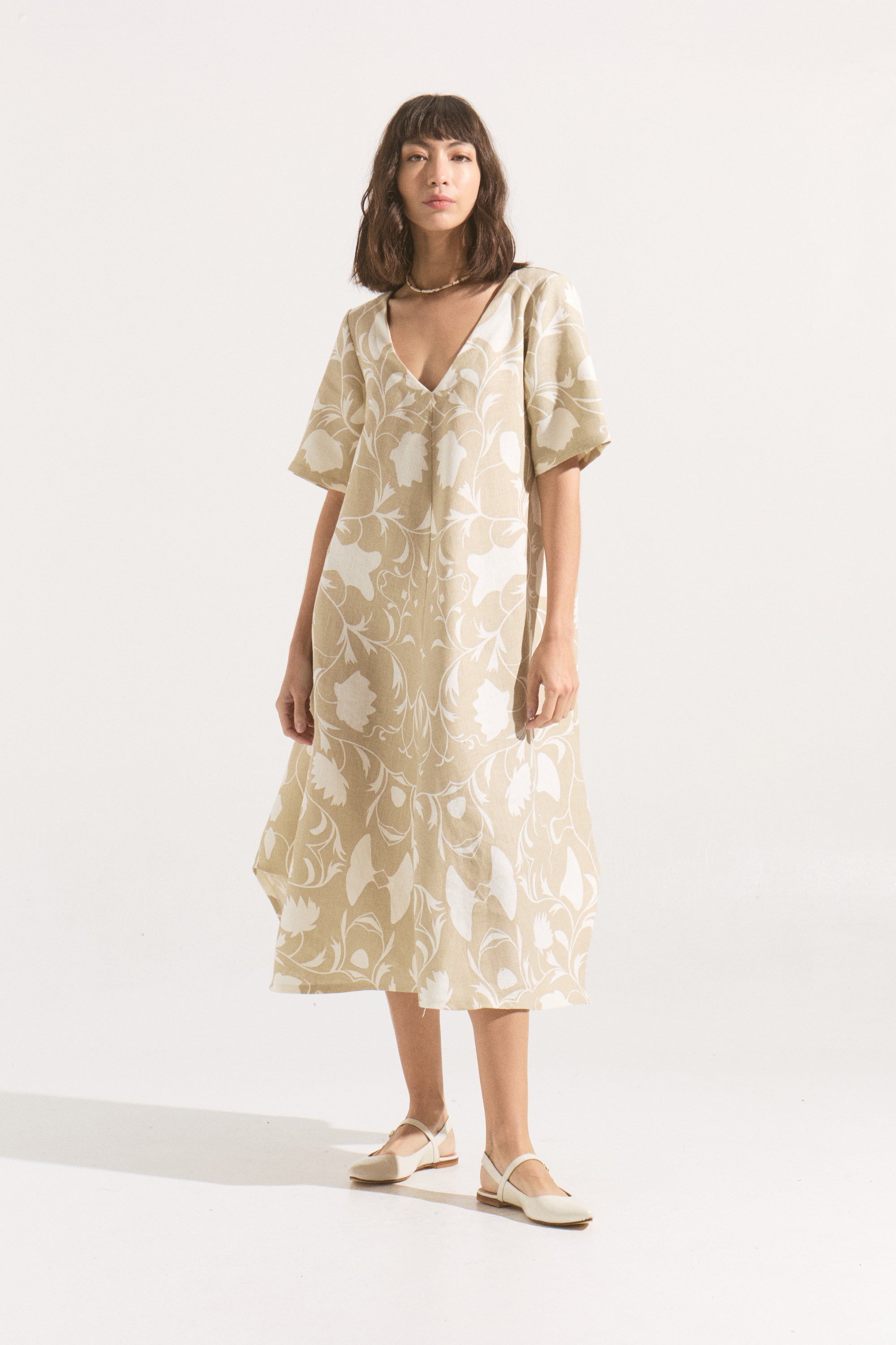 Vestido de Lino Flor de Arena