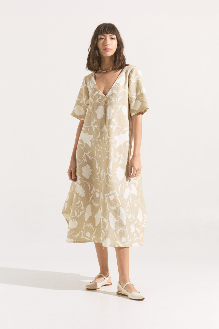 Vestido de Lino Flor de Arena