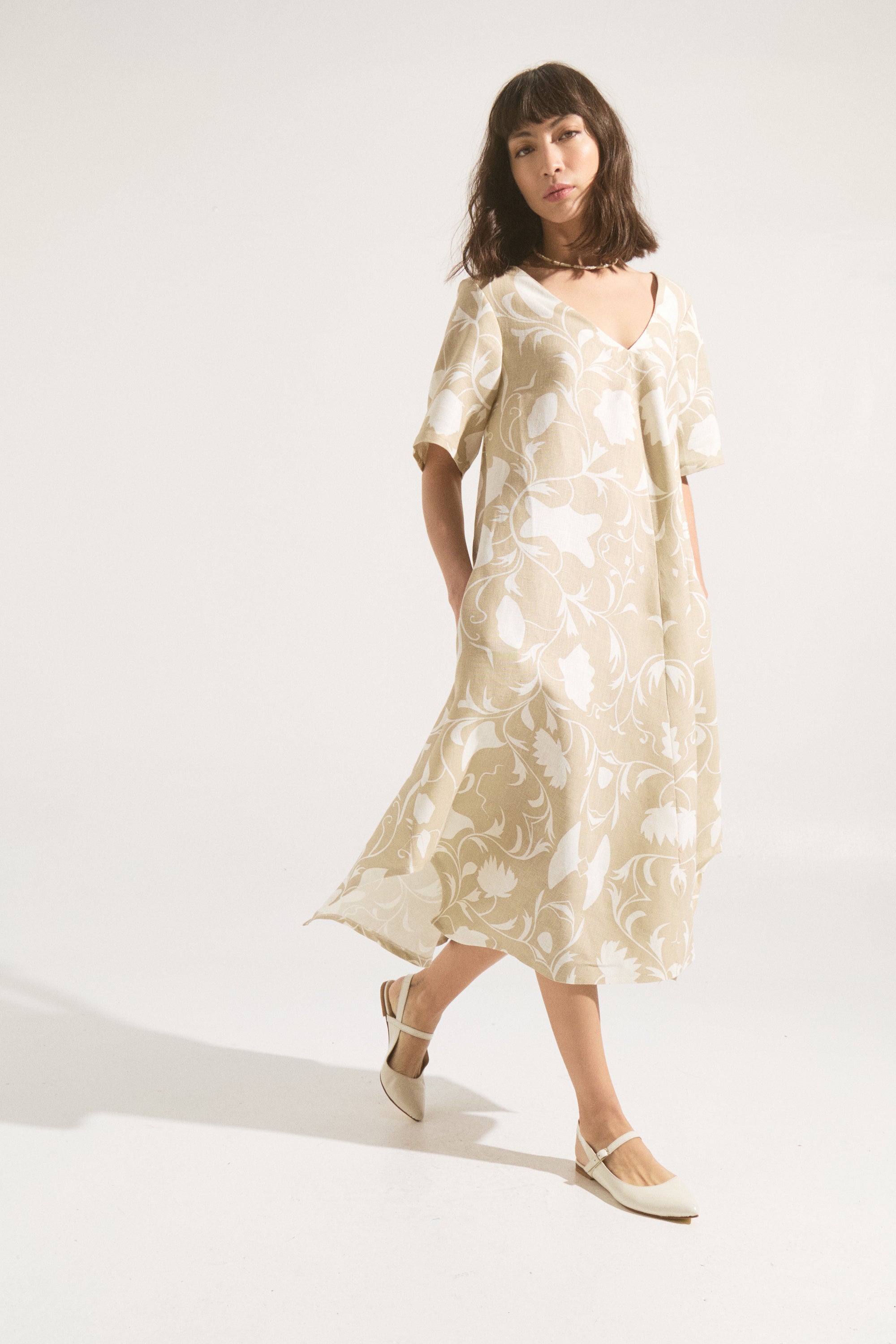 Vestido de Lino Flor de Arena