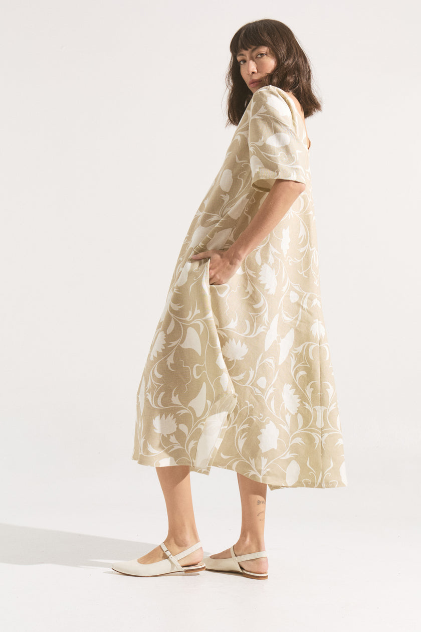 Vestido de Lino Flor de Arena