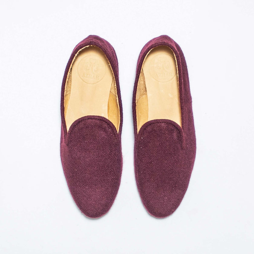 Slippers de Paño 100% Lana Granate