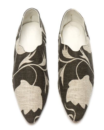 Babus en Lino Estampado - Neblina