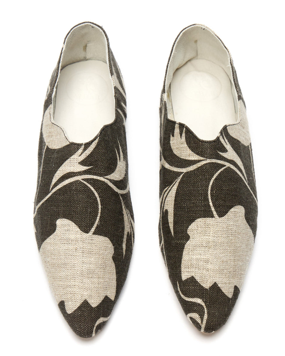 Babus en Lino Estampado - Neblina