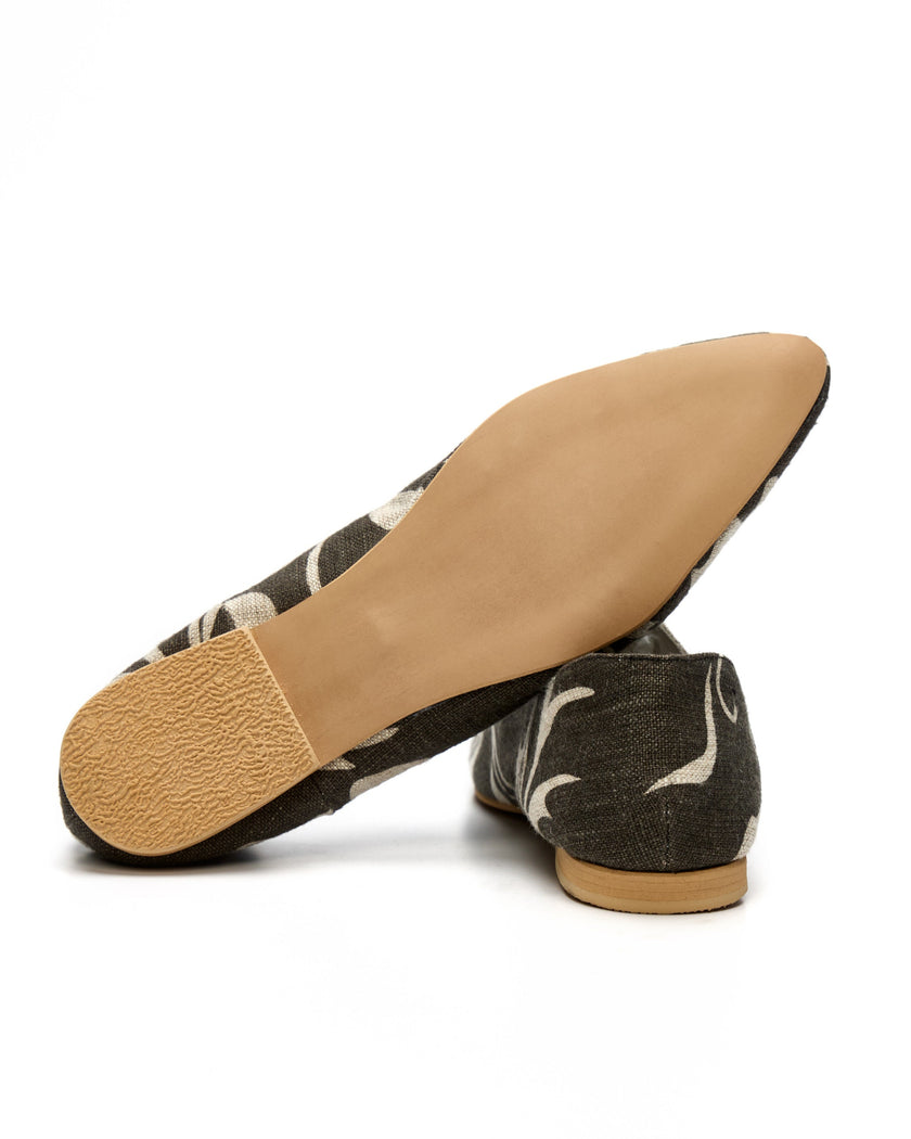 Babus en Lino Estampado - Neblina