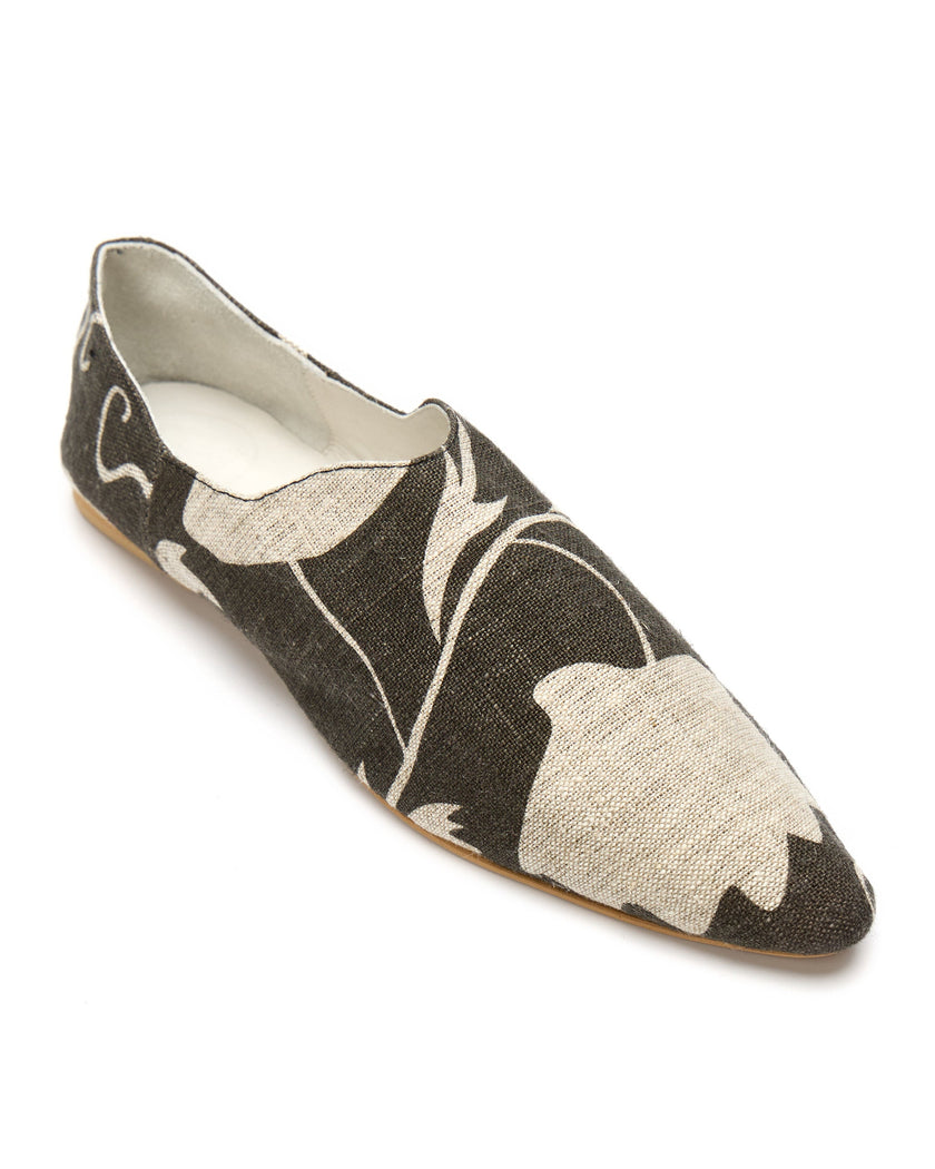 Babus en Lino Estampado - Neblina