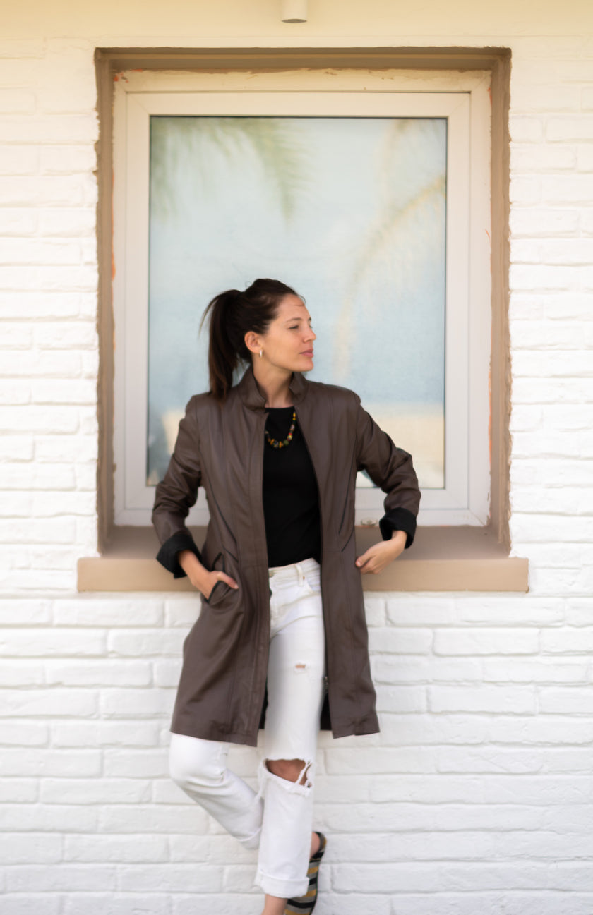 Chaqueta de Cuero Marroquí 3/4