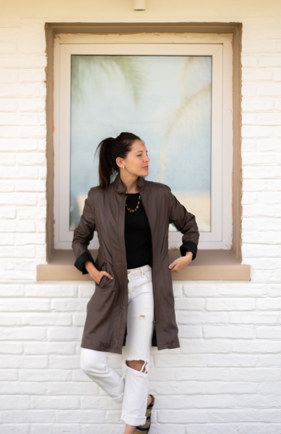 Chaqueta de Cuero Marroquí 3/4