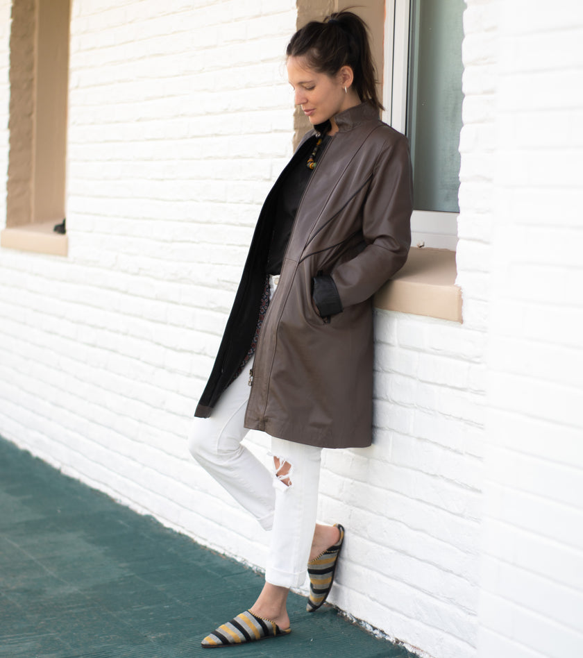 Chaqueta de Cuero Marroquí 3/4