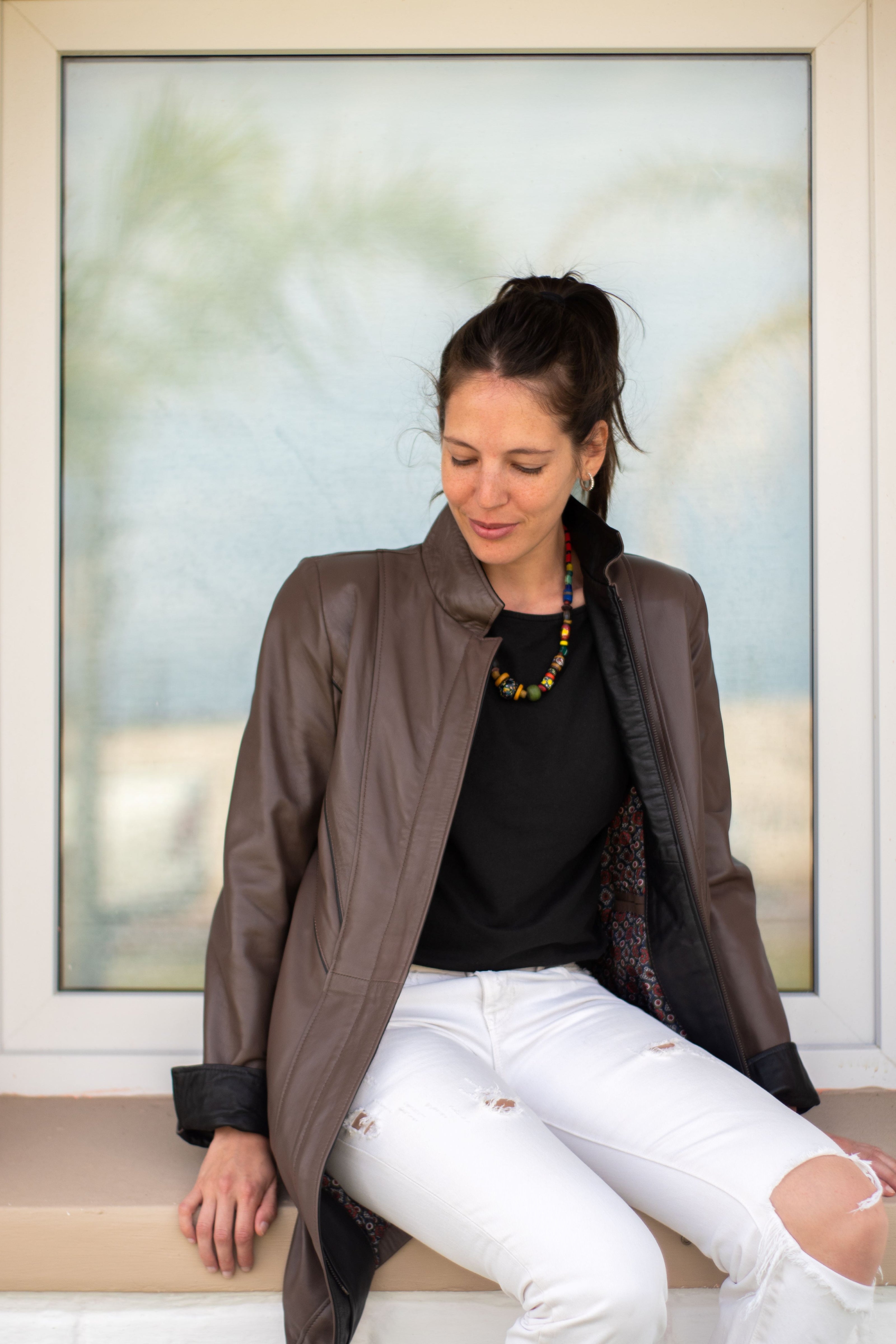 Chaqueta de Cuero Marroquí 3/4